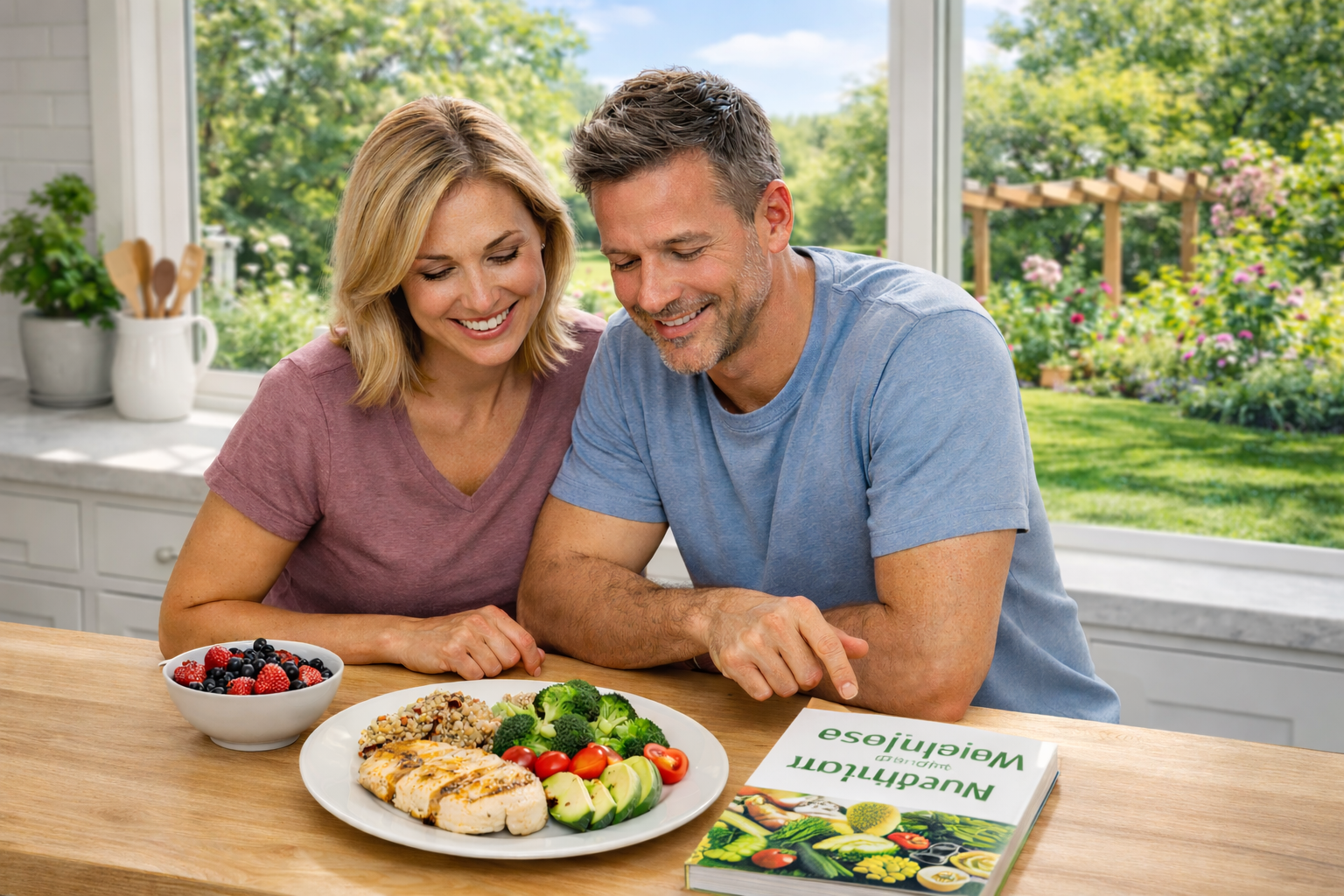 Healthy meal in bright kitchen
